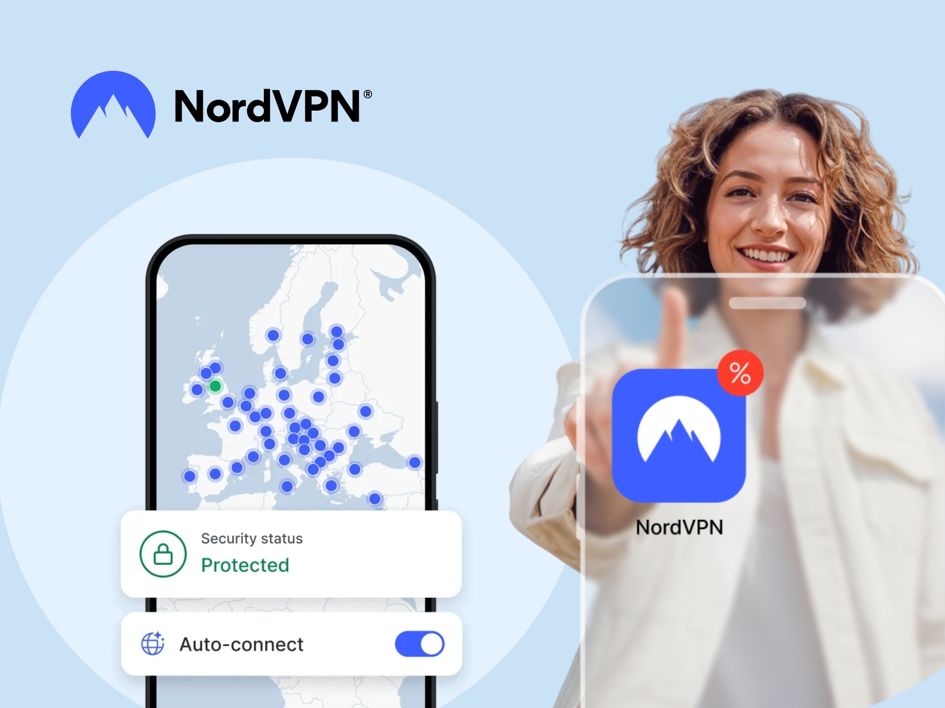 Nordvpn品牌的折扣促销图像