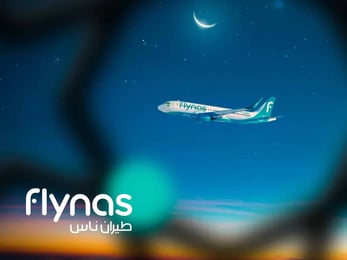 Flynas航空公司优惠折扣促销海报图像